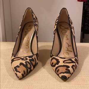 Sam Edelman leopard pumps calf skin